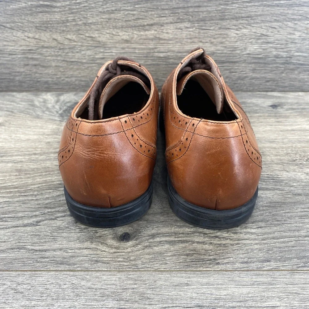 Florsheim Kids Wingtip Oxford Boys Size 7 M Cognac Brown Leather Brogue 16669